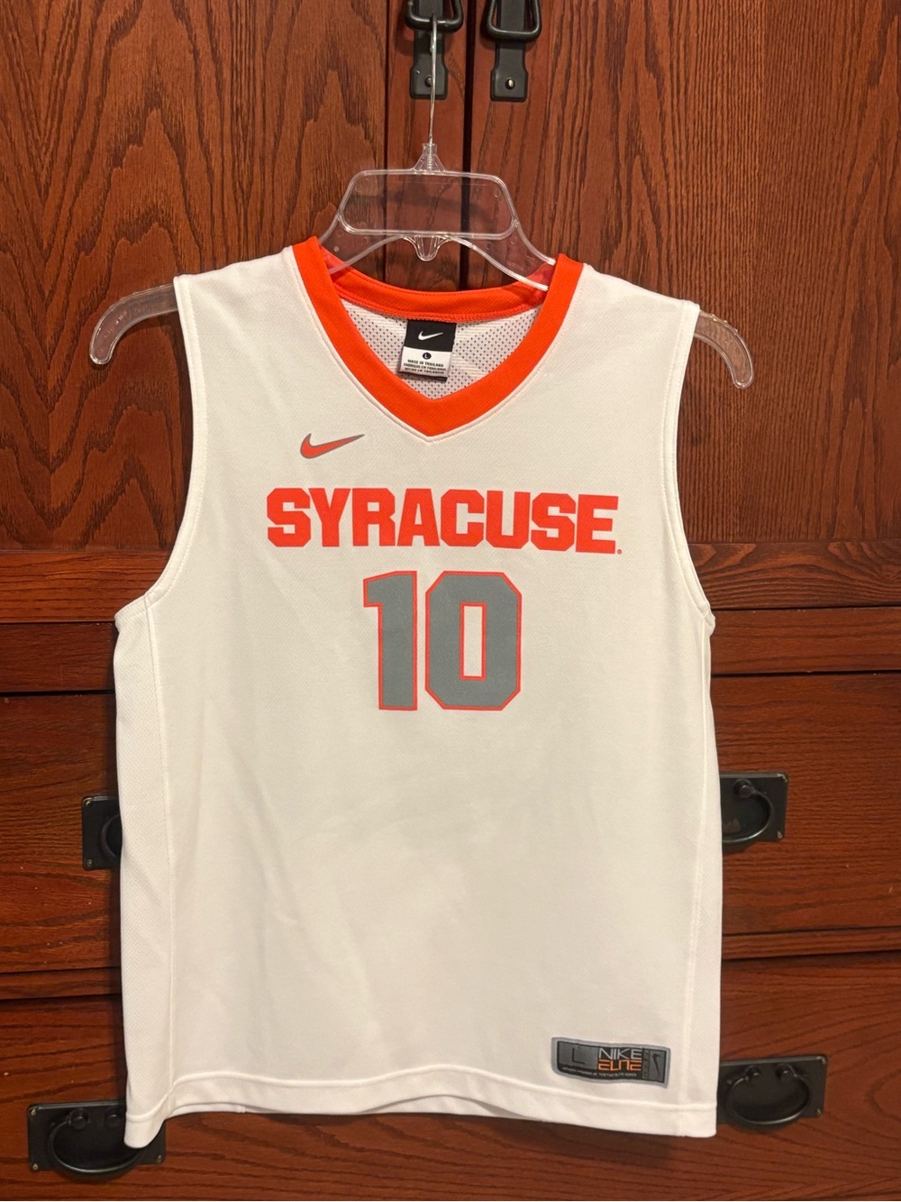 Nike White and Orange Syracuse Basketball Jersey #10 Youth